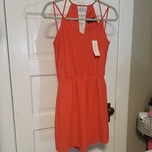 Banana Republic Vibrant Orange Backless Dress